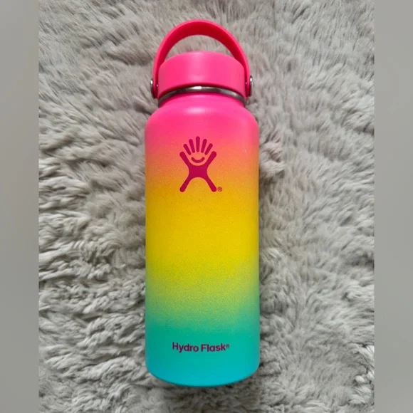 Flex Straw Cap Red And Blue Hydro Flask Flask Water Bottles